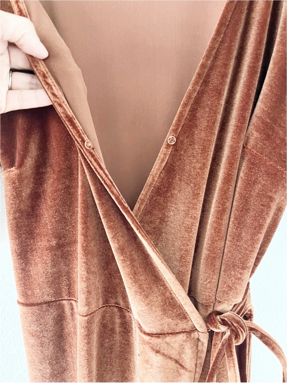 Baltic Born Meghan Velvet Rustic Brown Autumn Wedding Bridesmaid Wrap Maxi Dress - Picture 7 of 9